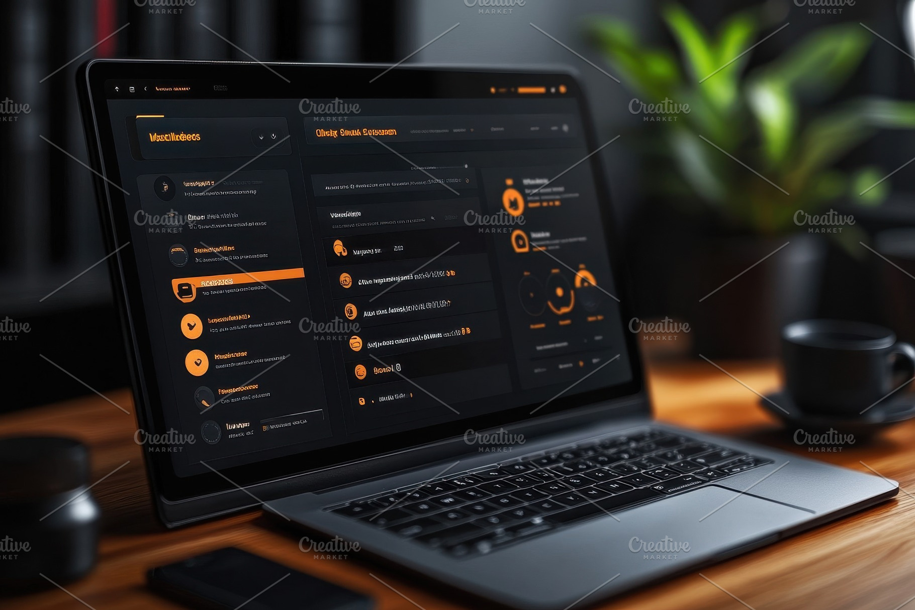 Dark themed laptop setup showcases p, a Photo by Tanuart