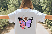 Woman with butterfly wings and flowe, an Illustration by CrexoraLab (Thumbnail 3 of 4)