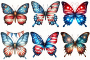 4th Of July Butterfly Clipart, an Illustration by OK Design (Thumbnail 5 of 5)