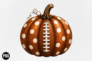 Fall Autumn Football Pumpkin PNG, a Seasonal Illustration by CraftArtStudio