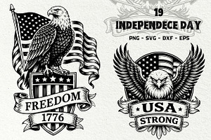 Independence Day Eagle Graphics, an Animal Illustration by DENIDigitalArtSudio