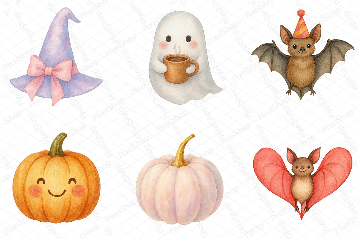 Cute Halloween Clipart, an Illustration by DreamPrint404 (Photo 2 of 3)