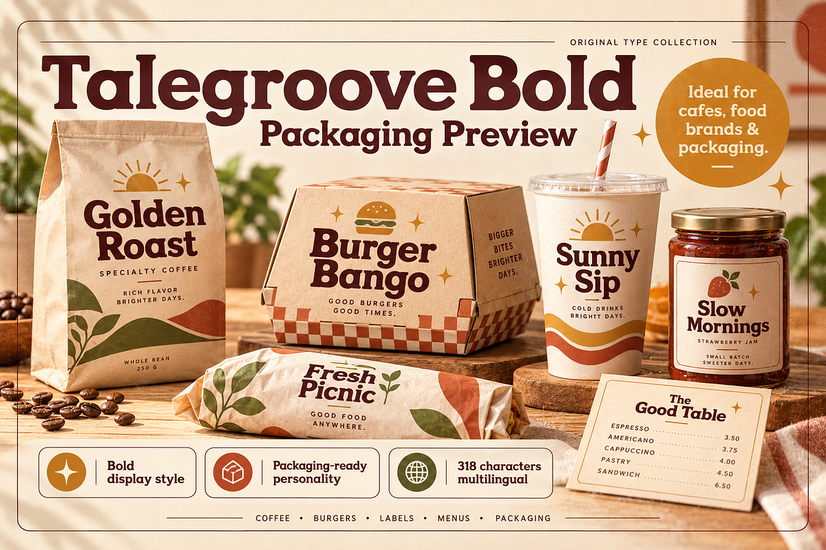 Talegroove Bold – Retro Serif Font, a Serif Font by Designertale (Photo 3 of 10)