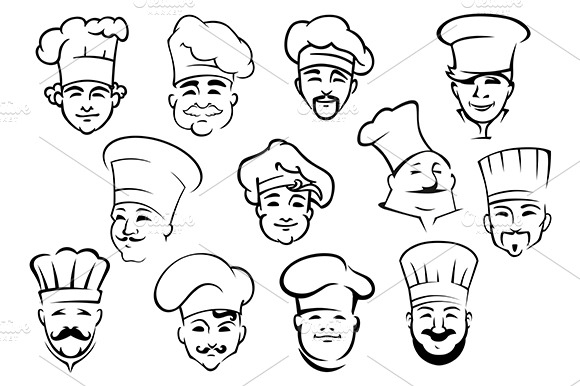 Multiethnic Chefs And Baker In Toque