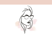 Stylish Woman Face Glasses Line Art, a Person Illustration by Elena Naumchenkova (Thumbnail 2 of 3)