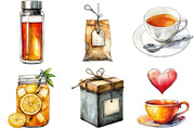 Watercolor Tea Clipart, an Illustration by Daily.Designs (Thumbnail 2 of 5)