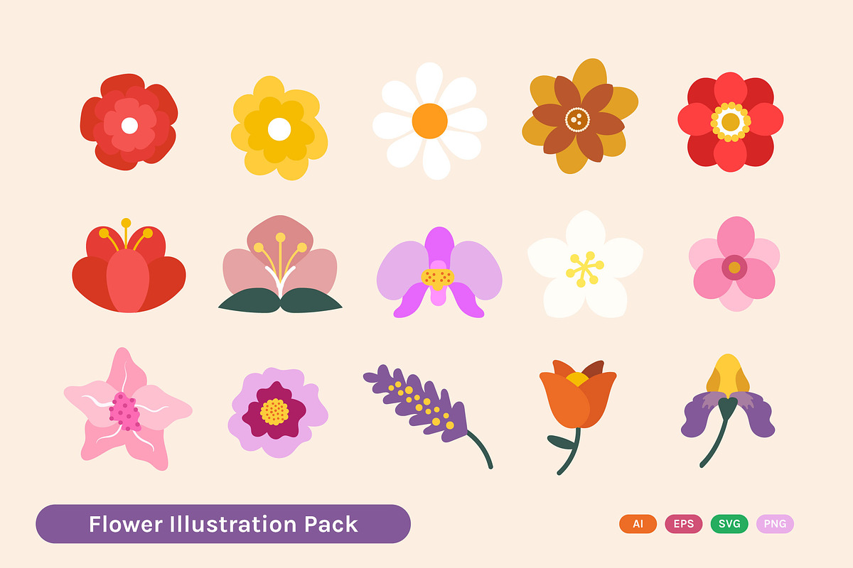 Flower Illustration Pack, an Object Illustration by MikroType Std