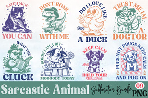 Sarcastic Animal Sublimation Bundle, an Animal Illustration by Rose Art
