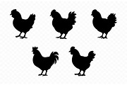 Silkie Chickens SVG Black Set, an Animal Illustration by Gfx Expert Team (Thumbnail 3 of 3)