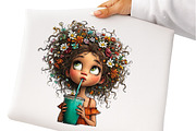 Whimsical Summer Coffee Girls Clipar, an Illustration by GatewayDesign (Thumbnail 4 of 6)