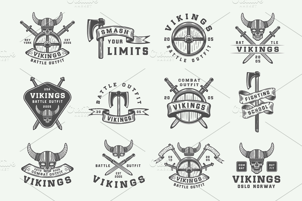 Vintage Vikings Bundle, a Branding & Logo Template by AkimD (Photo 5 of 7)