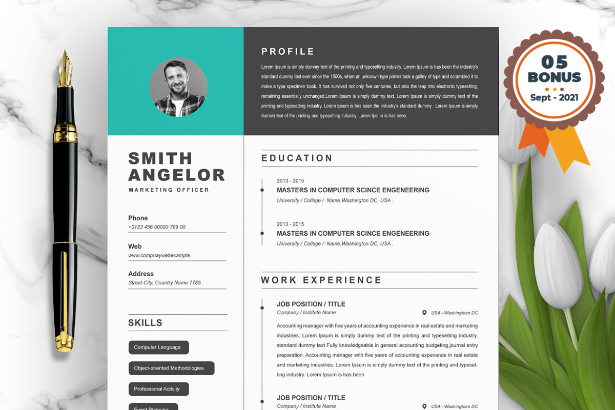 Resume/CV Bundle | 200+ for $29, a Resume Template by ResumeInventor (Photo 196 of 207)