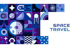 Modern poster with galaxy space, a Transportation Illustration by Vector Tradition