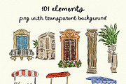 Italian Summer Watercolor Clipart, an Object Illustration by Teresa Art Store (Thumbnail 9 of 10)