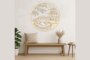 Japanese Bridge Wall Art SVG, a Texture Graphic by Libby Wishes (Thumbnail 3 of 3)