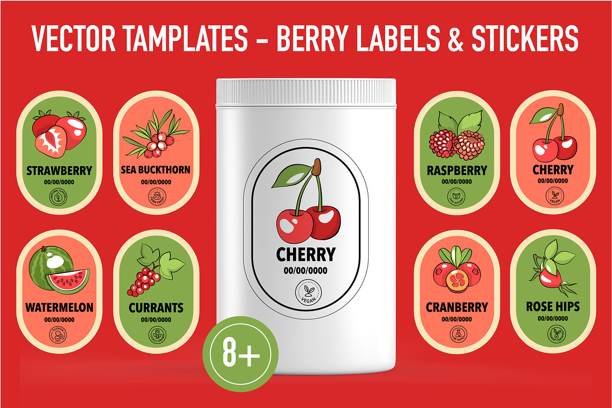 Fruit Design Kit – Vintage Templates, a Food Illustration by Lettering_Logo (Photo 8 of 14)