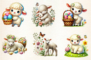 Spring Cute Lamb Clipart Bundle, a Seasonal Illustration by DreamArtGraphic (Thumbnail 4 of 5)