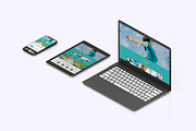 Isometric Devices Pack, an iPhone Mockup by IsometricWorld (Thumbnail 2 of 9)