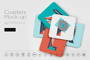 Coasters Mockup, a Product Mockup by Denny's Mock-ups (Thumbnail 1 of 9)