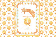 Christmas Golden Stars Watercolor, a Decorative Illustration by LABFcreations (Thumbnail 1 of 6)
