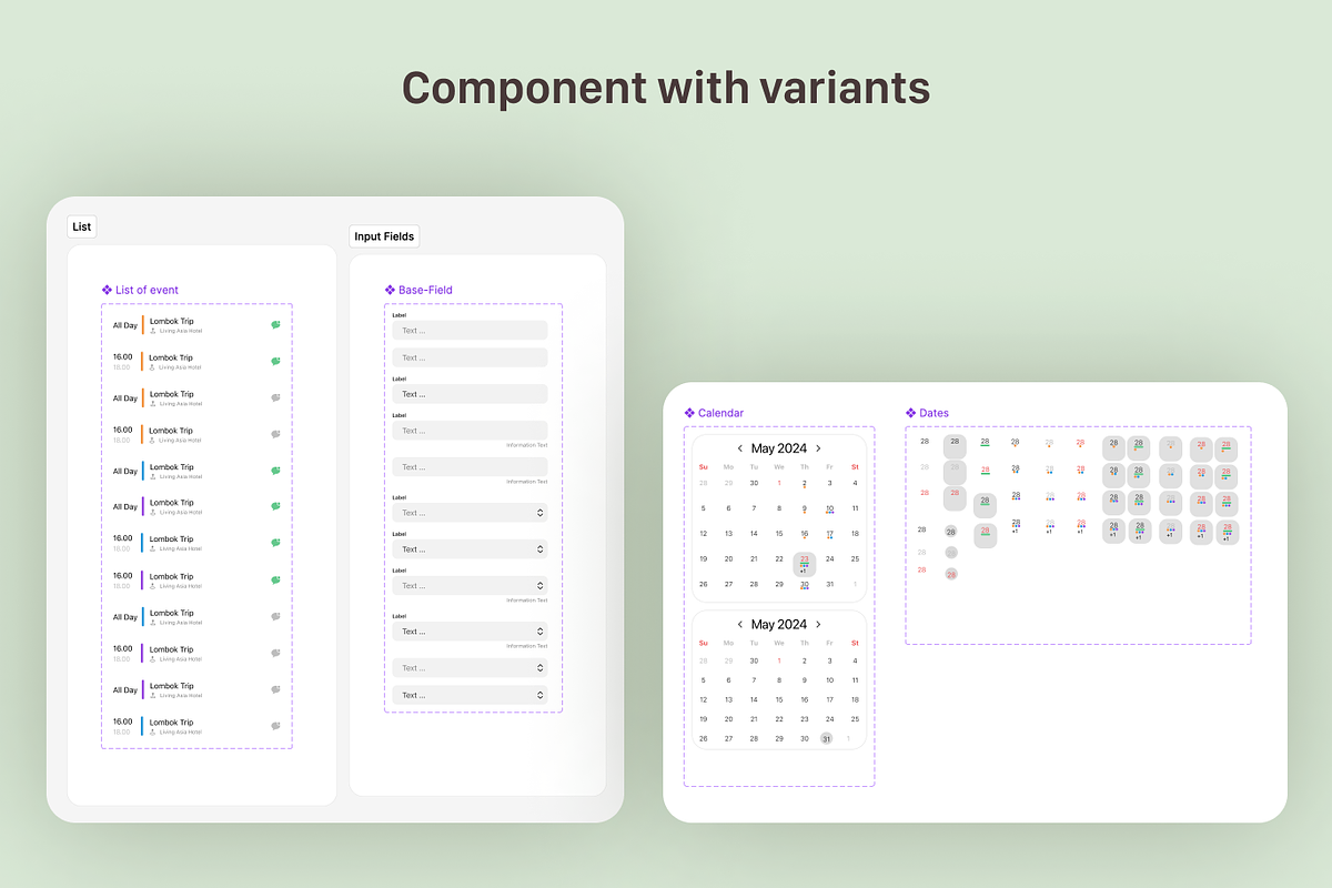 Calendar Mobile App Figma UI Kit, an UI Kit Template by BeadyLab (Photo 4 of 4)
