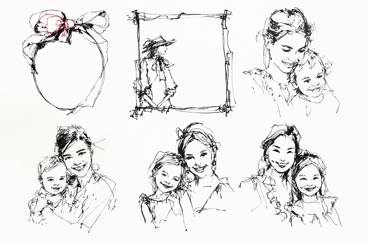 Whimsical Mother's Day Line Art Set, an Object Illustration by GiraffeCreative (Photo 8 of 16)