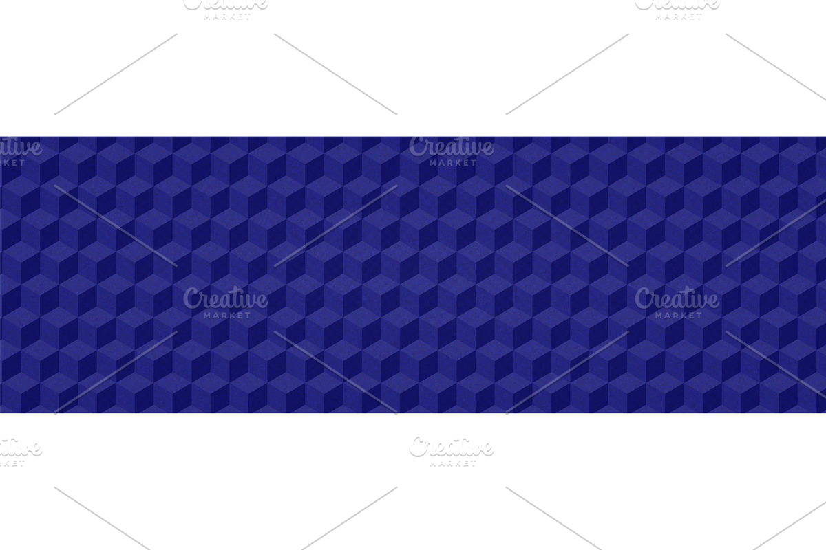 Blue Geometric Pattern With 3d Cube, an Illustration by Holo Art