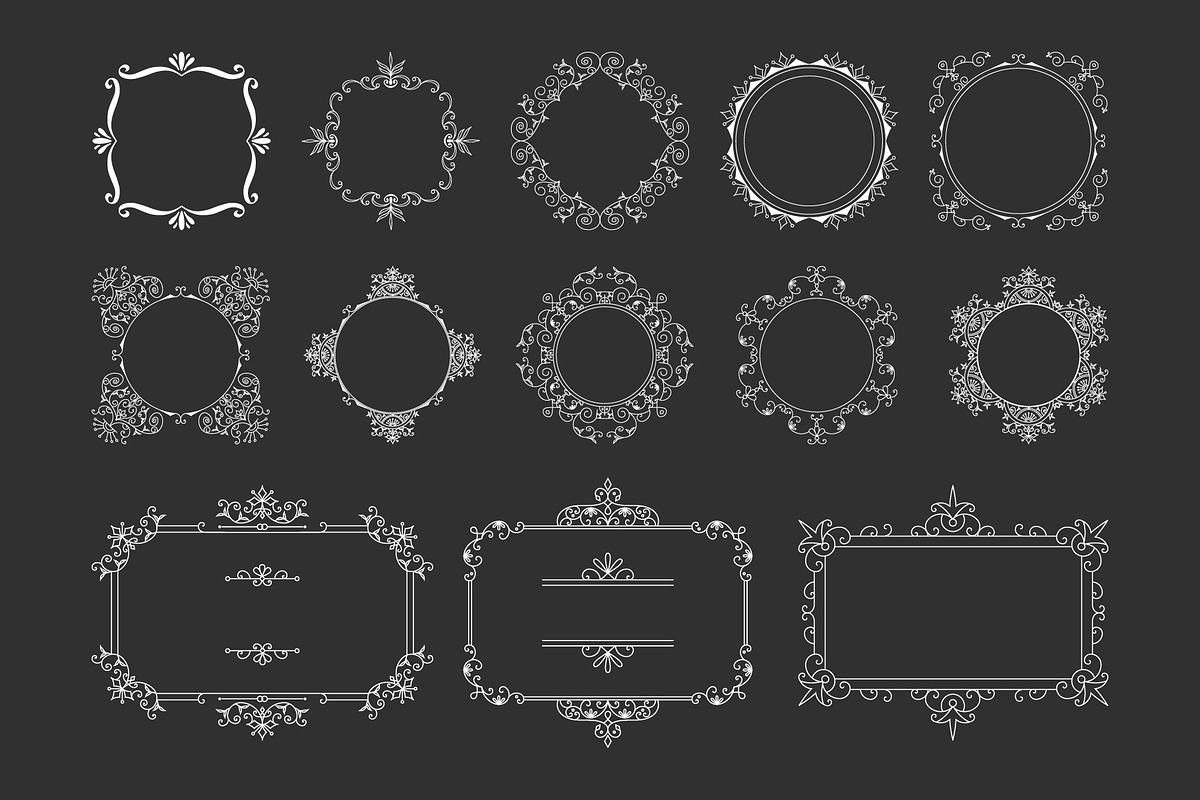 210 hand drawn frames & borders, a Decorative Illustration by Anatartan Design (Photo 9 of 11)