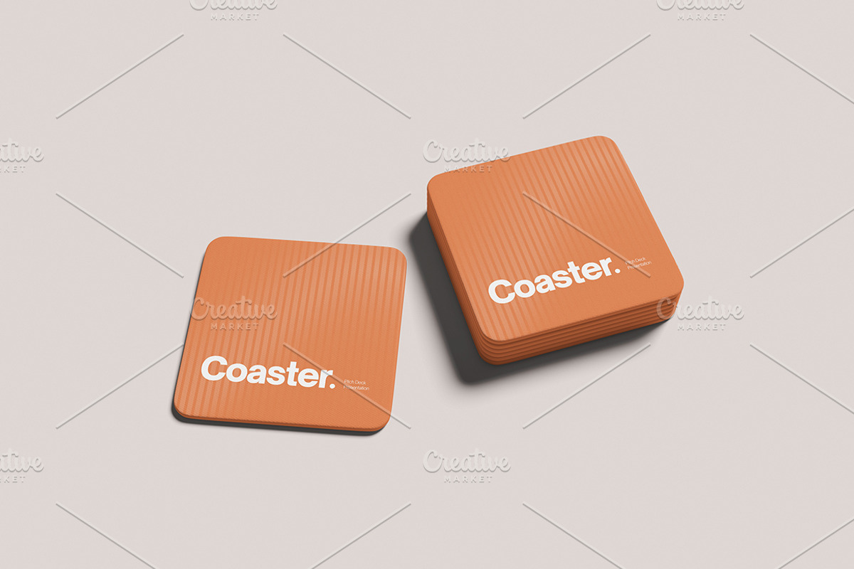 Creative Coaster Branding Mockup, a Merchandise Mockup by Gatamotion (Photo 2 of 5)