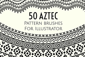 50 Aztec pattern brushes