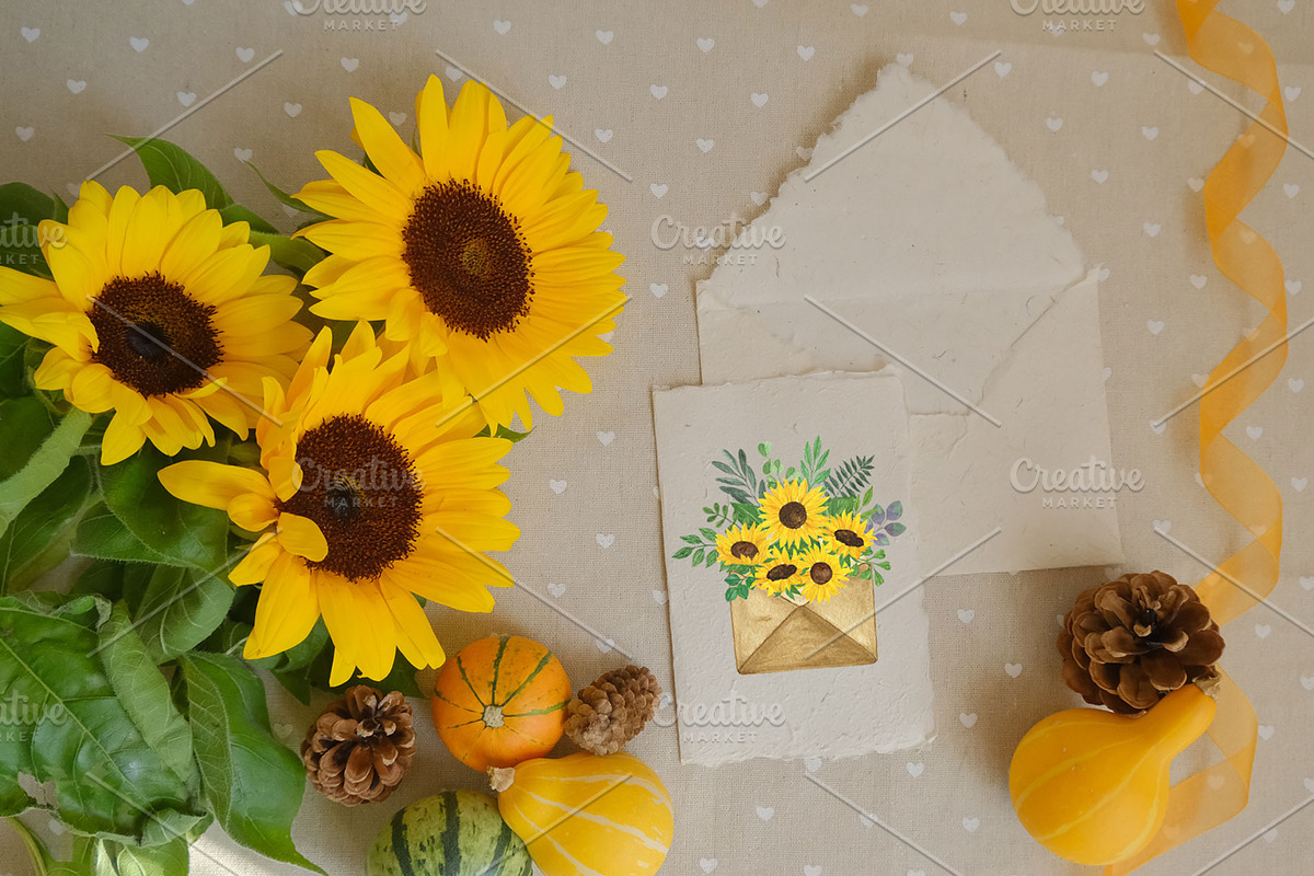 Sunflower sublimation clipart, an Illustration by Contes_de_fée (Photo 3 of 7)