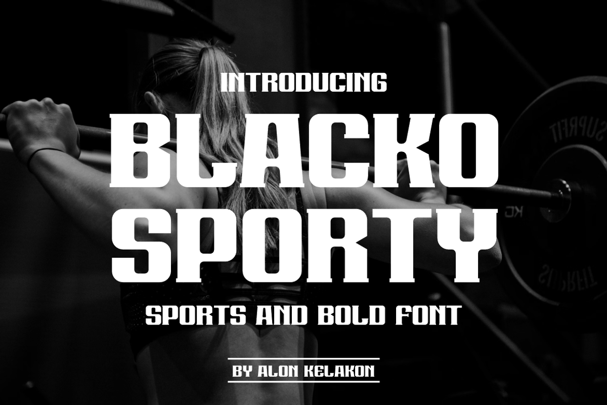 Blacko Sporty, a Serif Font by alon kelakon (Photo 1 of 6)