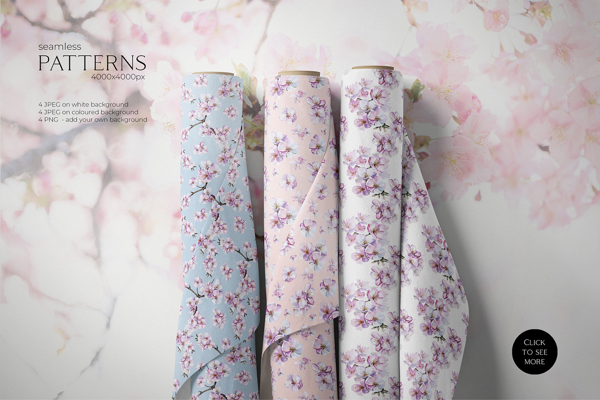 Cherry Blossom Watercolor, a Decorative Illustration by Olga Koelsch (Photo 8 of 9)