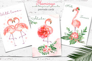 Flamingos and tropics Watercolor, an Illustration by Marina Ermakova (Thumbnail 5 of 13)