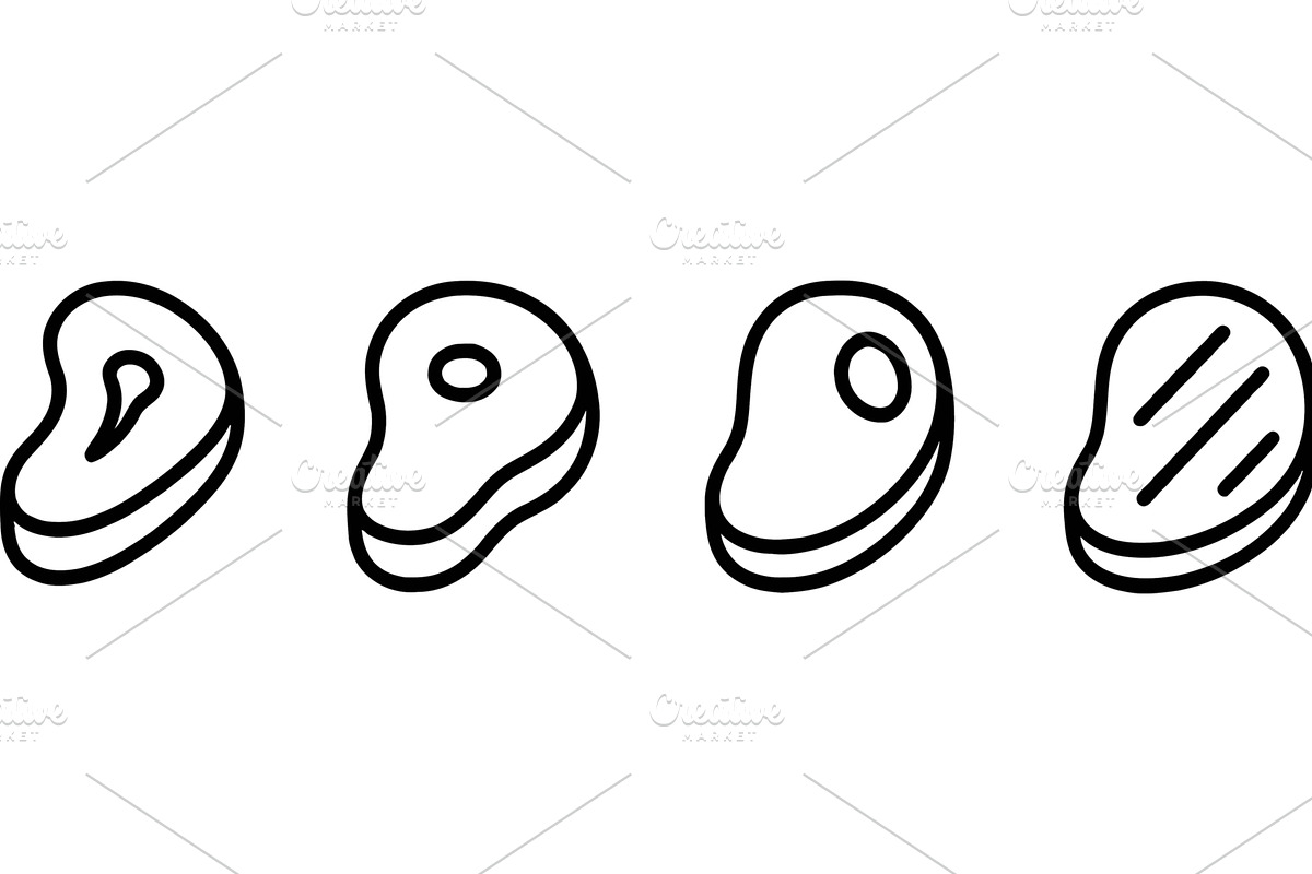 Line icons showcasing various types, a Food Illustration by ZinetroN