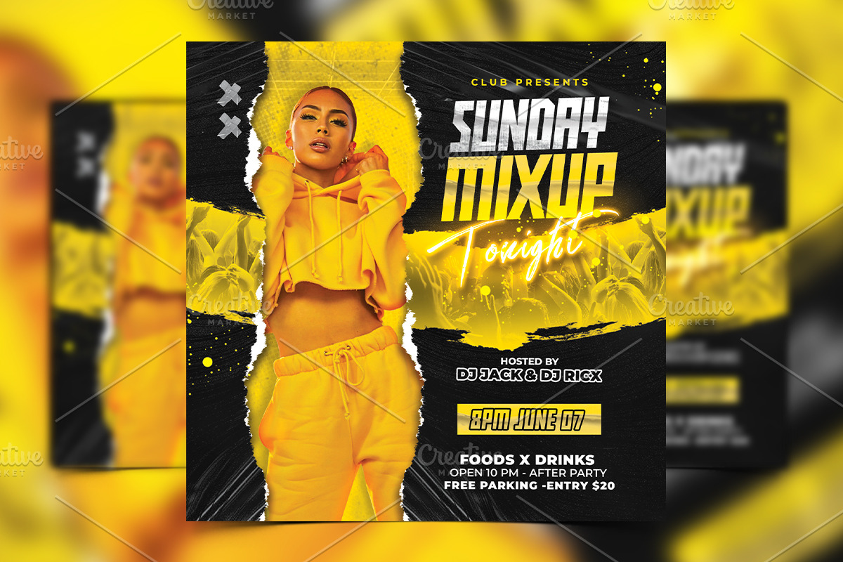 Club party flyer template, a Flyer Template by FlyerPixles(SP11)