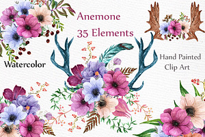 Watercolor Floral Elements