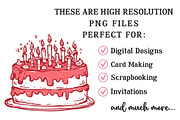 Hand Drawn Birthday Clipart, an Illustration by OK Design (Thumbnail 5 of 6)