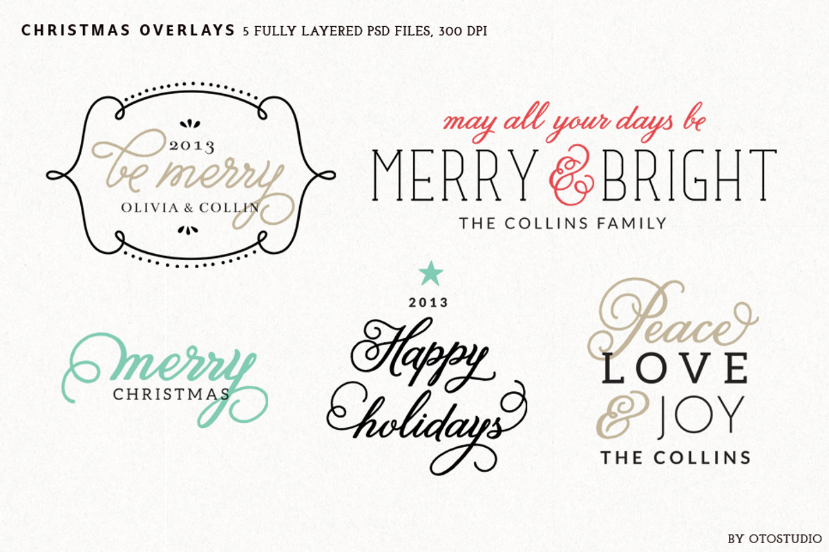 Digital Christmas Overlays - Set 2