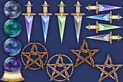 Crystal Magic clip art set., a Seasonal Illustration by Happy Sloth Graphics (Thumbnail 11 of 17)