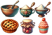 Vintage Baking Sublimation Clipart, an Illustration by Designworld (Thumbnail 2 of 7)