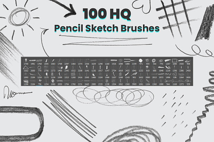 100 Pencil Sketch Brushes, a Brush Add-On by Amit Debnath