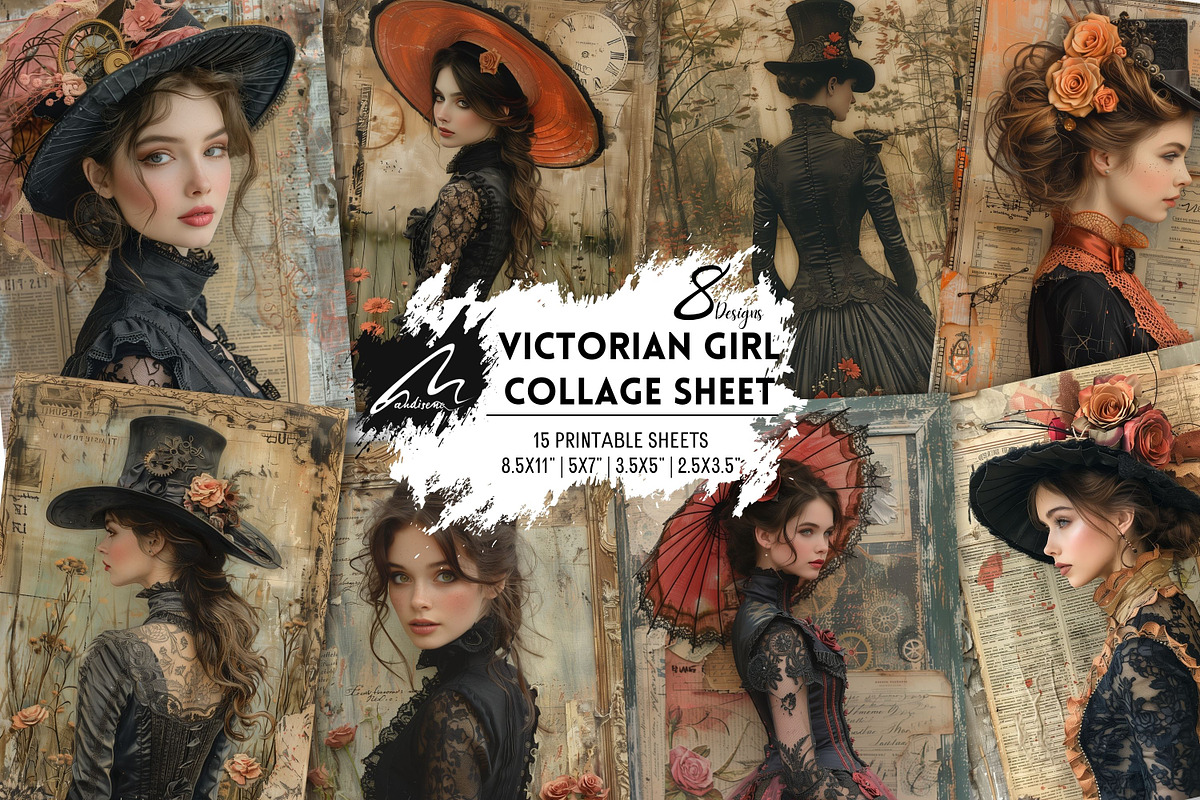 Victorian Girl Junk Journal Pages, a Person Illustration by Digital Art Mahdiseño (Photo 1 of 10)