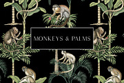 Monkeys and palms, a Pattern Graphic by Anyuka (Thumbnail 1 of 12)