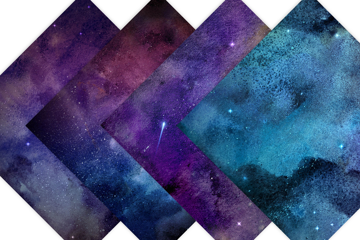 Watercolor Galaxy Prints, a Texture Graphic by Leska's Digitals (Photo 4 of 6)