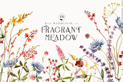 Fragrant Meadow - watercolor flowers, a Decorative Illustration by Pamyatka Shop (Thumbnail 1 of 13)