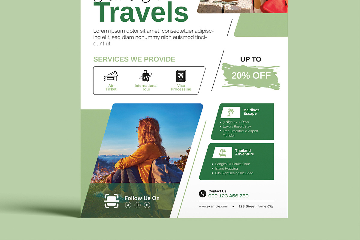 Travel Flyer Template, a Flyer Template by MightyDesign (Photo 5 of 8)