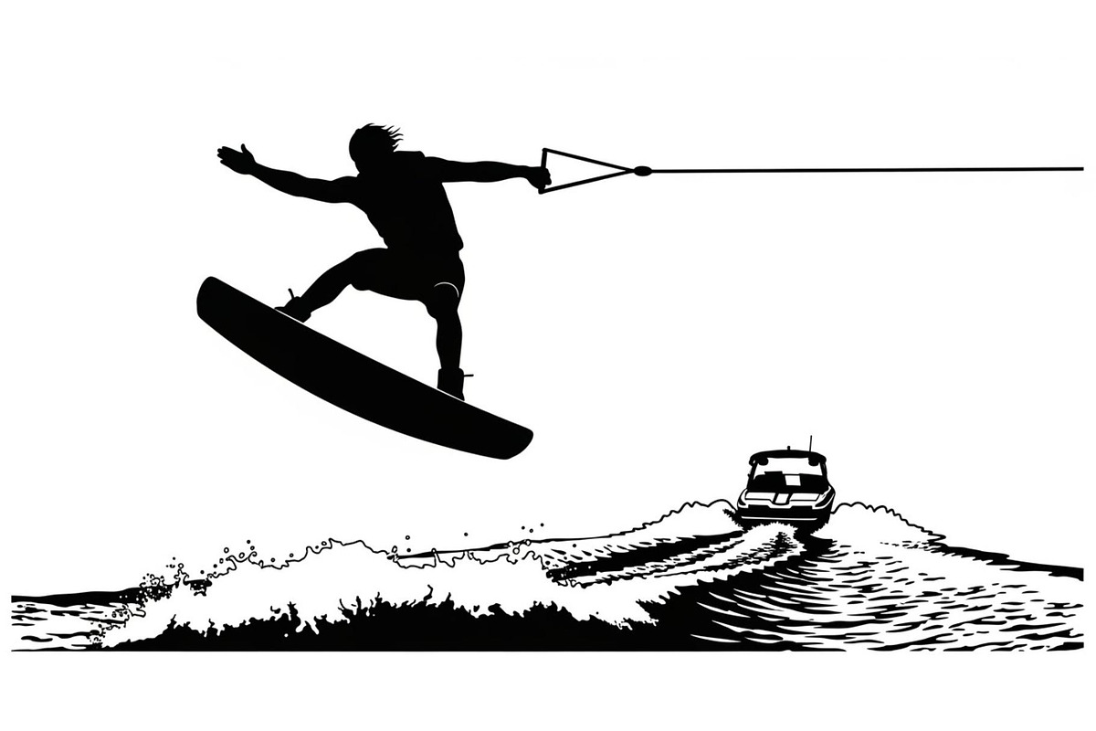 Water Ski Silhouette Vector Bundle, an Illustration by Designs_River (Photo 46 of 51)
