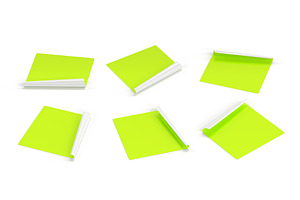 Green Square Stickers, Glued Paper