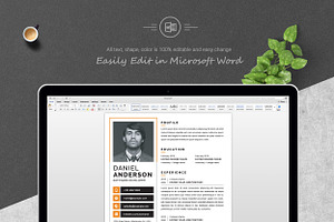 Modern Resume Template Word CV